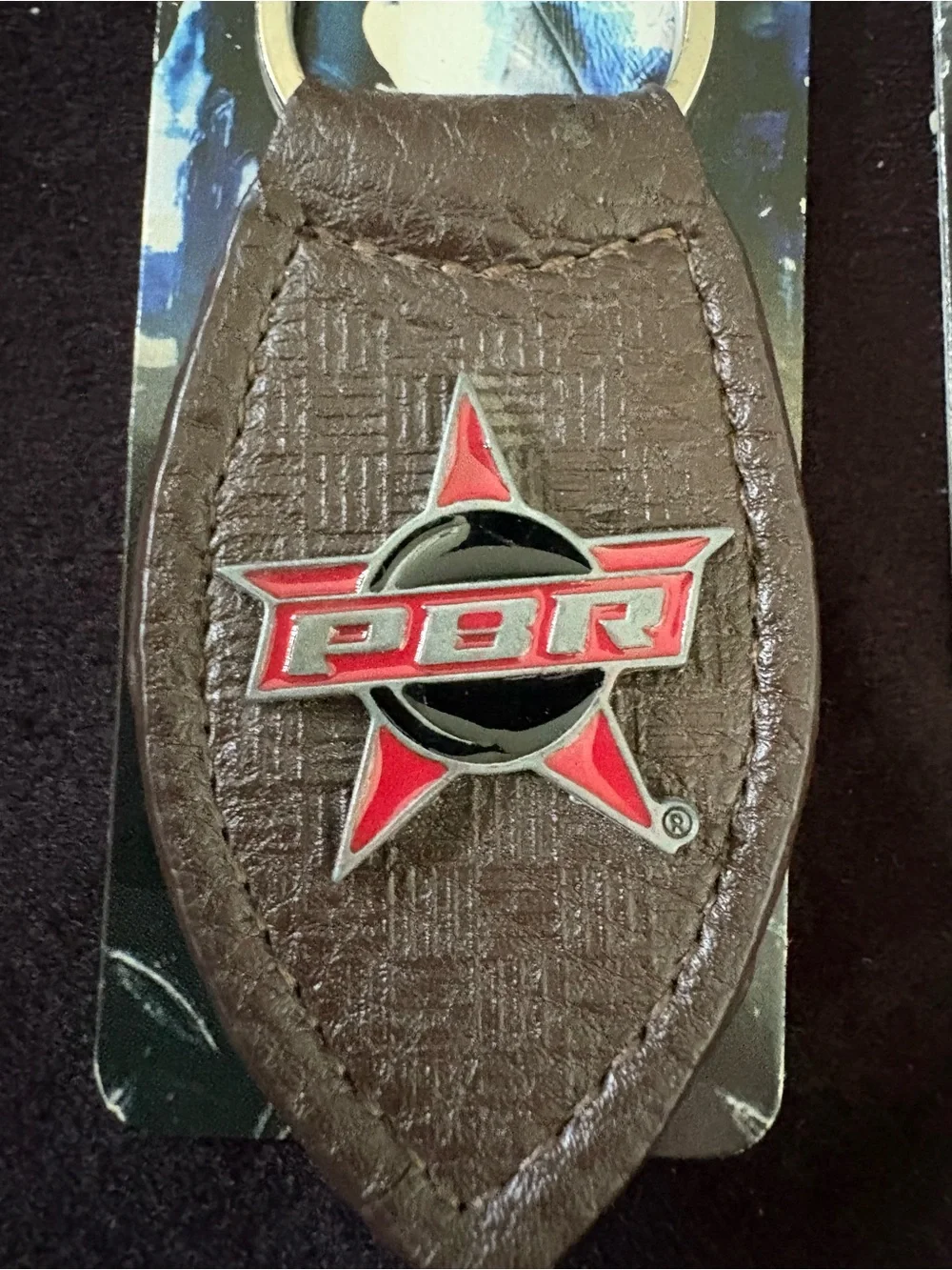 Vintage 2007 NEW OLD STOCK! PBR Logo Key Ring Set of 2 - Leather & Metal